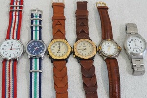F1262 TIMEX/タイメックス 腕時計 6点 ブランド アクセサリー クォーツ メンズ レディース 大量 まとめて おまとめ まとめ売り 不動品