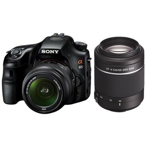 中古 １年保証 美品 SONY α65 ダブルズームキット DT 18-55mm SAM II / 55-200mm SAM SLT-A65VX