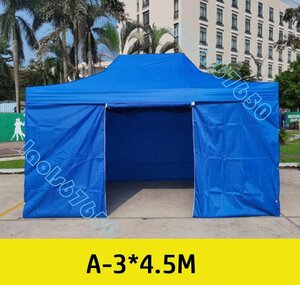 鋼フレーム 4面透明布 テント 屋外 折りたたみ 日よけ キャノピー 四隅 祭り イベント傘 タープテント A-3*4.5M