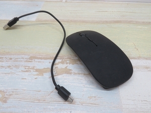 ■薄型 充電式ワイヤレスマウス ブラック 2.4G＋Bluetoothマウス PCマウス USB充電ケーブル レシーバー付き USED 94803■！！