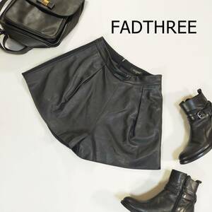 FADTHREE ファドスリー ショートパンツ サイズM ブラック 黒 日本製 異素材 バックチャック シンプル フレアパンツ 3712