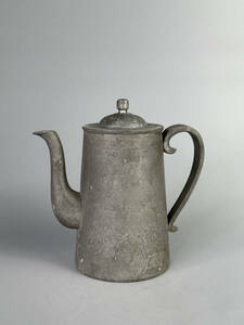 煎茶道具　錫製　本錫　花卉文急須　水注　茶道具　在銘有　時代品　　