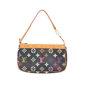 ルイヴィトン ポシェットアクセソワール ハンドバッグ モノグラムマルチカラー M92648 ブラック レディース LOUIS VUITTON 中古