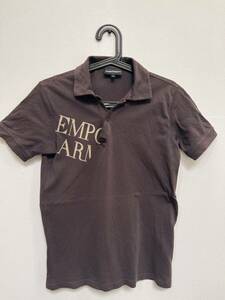 正規品EMPORIO ARMANI エンポリオアルマーニ ビッグロゴ ポロシャツ　半袖　メンズ　S ブラウン