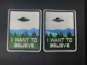 【未使用品】UFO 未確認 飛行物体 宇宙人 刺繍 2点 ワッペン メンズ レディース アクセサリー アップリケ おしゃれ 送料無料 匿名配送c