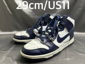 29cm/US11 NIKE DUNK HI RETRO ナイキ ダンク ハイ レトロ DD1399-104 WHITE/MIDNIGHT NAVY