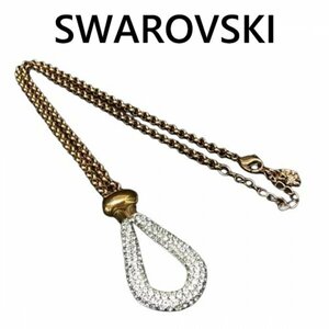 SWAROVSKI スワロフスキー ラインストーン ネックレス ゴールド系 3263