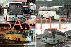 D【バス写真】L版4枚　神姫バス　エアロクイーンⅠ　中国ハイウェイバス　スーパーライナー