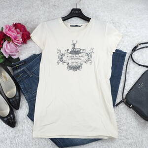 G2312*RALPH LAUREN ラルフローレン☆半袖☆Tシャツ☆カットソー☆ベージュ☆M