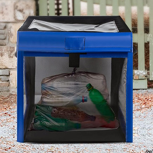 折り畳み　コンパクト　ゴミネット　屋外　収納　ゴミ　ゴミ収集ボックス　ボックス　ゴミストッカー　大容量　ゴミ荒らし防止