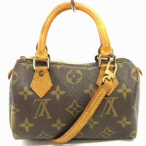 ルイヴィトン LOUIS VUITTON 2WAY モノグラム ミニスピーディ マイクロバッグ ショルダー カバン M41534 ブラウン 茶 ☆AA★