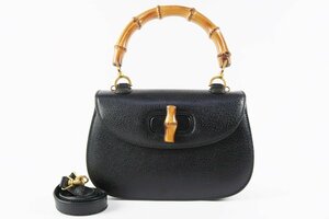 【超美品】GUCCI グッチ バンブー 2WAY ST付 ターンロック ハンドバッグ 000・2113・0633【QE61】