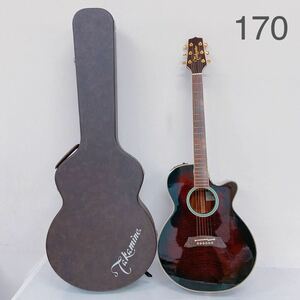 4C013 Takamine タカミネ アコースティックギター 楽器 PT-108 全長102 弦長64.5 ナット幅4.5~6（全て約cm）素人採寸 ハードケース付 
