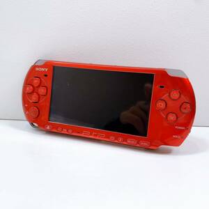 117【中古】SONY PlayStation Portable 本体 PSP-3000 レッド プレイステーションポータブル バッテリーなし 動作確認 初期化済み 現状品