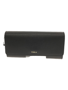 FURLA◆長財布/レザー/BLK