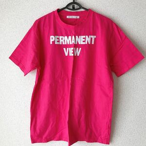 美品 INED イネド ショッキング ピンク ロゴ Tシャツ 半袖 M