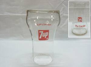 70年代 ビンテージ☆7UP The Uncola 逆さグラス☆高さ約14.5cm グラス タンブラー USA アメリカン ヴィンテージ 70