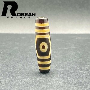 レア EU製 定価5万円★ROBEAN・チベット天珠★パワーストーン アクセサリー 天然石 金運 お守り プレゼント 約39.2*10.7mm 1002H193