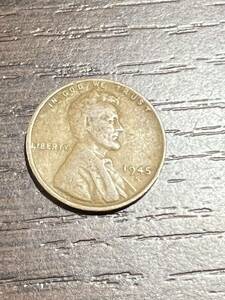 アメリカ 1945 1セント リンカーン 外国コイン 外国硬貨 アンティーク 古銭 コレクション 流通/現状品 送84 同梱可