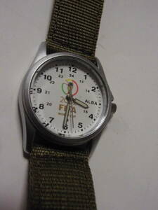 美品　SEIKO ALBA アルバ ミリタリー腕時計　V501-0AL0 　2002年ワールドカップ QZ ボーイズ　稼働品