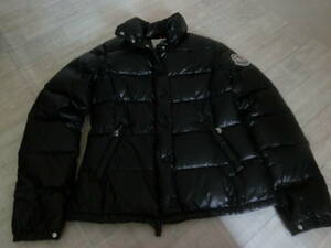 モンクレール★サイズ1★MONCLER★ダウンジャケットコート★大きめワッペン★黒ブラック