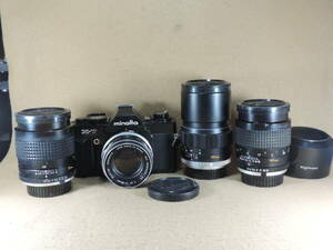 【夢オク】ミノルタX-7カメラ　MC35ｍｍF1.8　MC55ｍｍF1.7　MC100ｍｍＦ2.5　MC135ｍｍF2.8　レンズ　ジャンク品　