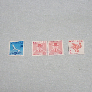 ACB4396　韓国　使用済み　切手　4枚