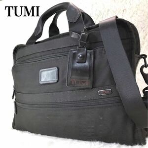 美品 A4収納●TUMI トゥミ ブリーフケース ビジネスバッグ alpha アルファ スリム デラックスポートフォリオ 2way ブラック 黒 26101DH