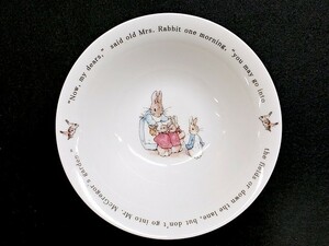 3QV売切！税無し☆ピーターラビット★シリアルボウル★16cm★THE WORLD OF PETER RABBIT★サラダ/デザート/お子様の食器にも★現状★0414-3