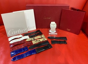 【正規品・美品・中古】【カルティエ タンク ディヴァン】純正ダイヤ AUTO MATIC/自動巻き メンズ 腕時計 革ベルト 新品/中古ベルト7点付