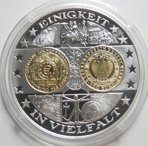 ドイツ 貨幣 1200年記念 プルーフ 純銀メダル 銀貨 100ユーロ金貨 ターラー 24金メッキ 新品レア！