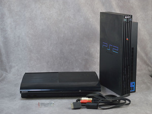 ジャンク / PS2 + PS3 (CECH-4000B/HDD無) 本体 ハード 電源コード無　検 : PlayStation3 プレイステーション2 プレイステーション3 