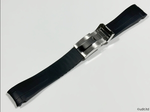 ラグ幅:21mm ラバーベルト ブラック 腕時計ベルト 時計用バンド【ロレックス ROLEX対応 シードゥエラー ディープシー】