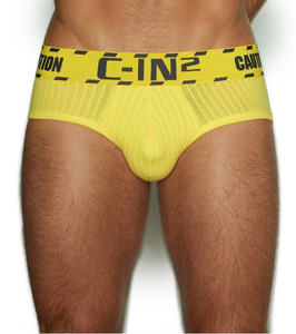 C-IN2CAUTION LOW RISE BRIEF (CAUTION YELLOW）【海外XSサイズ】1枚