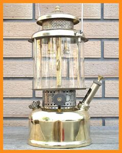 【Ｍ】秘蔵モノ　L427 コールマン Brass 真鍮製カスタムモデル　FULL OH　程度よい超鏡面タンク・ベンチ　ポンプ内臓初代　クイックライト