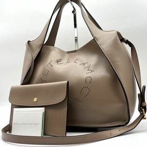 2168 定価10万付属品完備 ● Stella McCartney ステラマッカートニー 2way ハンドバッグ ショルダーバッグ パンチング サークルロゴ ポーチ