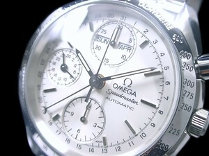 ★極美品 OMEGA Ω オメガ スピードマスター トリプルカレンダー バルジュー7751 3521.3000 シルバー デイデイト 綺麗！★