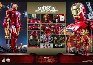 新品 ホットトイズ QS021 アイアンマン・マーク4 (パワードスーツ装着機付き) 1/4フィギュア Hottoys Mark4 ironman Suit-Up Gantry 未開封