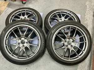 北海道発 極美品 ENKEI エンケイ GTC02 19インチ 8J+45 PCD100×5H ピレリPIRELLI POWER GY 6〜7分山 ガリキズ無し 225/45R19 GTC-02