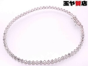 ダイヤ1.00ct テニスブレス ブレスレット K18WG ホワイゴールド