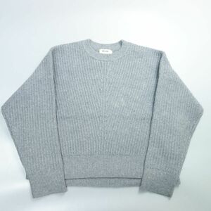 アクネストゥディオズ ACNE STUDIOS JAVA L RIB PAW15 グレー サイドジップ ショート丈ニット セーター XXS