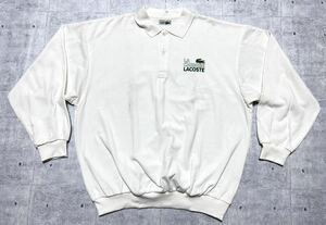 70s～80s デッドストック 袋付き フレンチ ラコステ 長袖 ポロシャツ　　LA CHEMISE LACOSTE 刺繍ロゴ ワッペン ワンポイント 柳8115