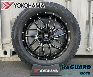 車検対応 ナビゲーター Black Mamba BM7 国産20インチスタッドレスタイヤホイール YOKOHAMA iceGuard G075 275/55R20