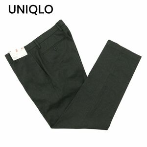 【新品 未使用】 UNIQLO ユニクロ 通年 イージーケア★ ストレッチ スリムフィット スラックス パンツ Sz.82　メンズ グレー　A4B01209_3#R