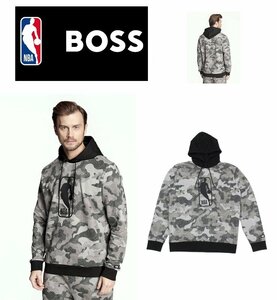 4万新品◆XL◆ボス BOSS×NBAコラボ Jerry Alan Westロゴ カモフラージュプリントフーディースウェットプルオーバー『W_Camo_NBA』1円