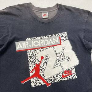 90s NIKE USA製 銀タグ ビンテージ 黒 AIR JORDAN Tシャツ vintage フェード 雰囲気系 袖シングルステッチ エアジョーダン ブラック 