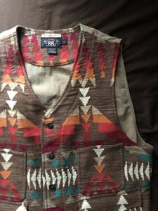 【希少】美品 世界39着限定 RRL LIMITED EDITION NATIVE RUG VEST ダブルアールエル リミテッド ネイティブ ラグ ブランケット ベストXL