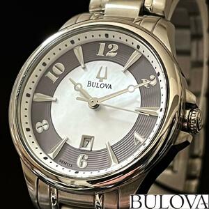 【BULOVA】ブローバ/レディース腕時計/お洒落/シルバー色/高級/女性用/プレゼントに/クオーツ/シルバー.グレー色/ウオッチ/綺麗/上品/希少