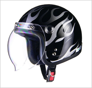 【リード工業】 BARTON BC-10 ジェットヘルメット ブラックフレア