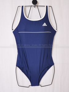 K1846-08■美品 adidas アディダス 女子スイミングスポーツ水着 ネイビー J160